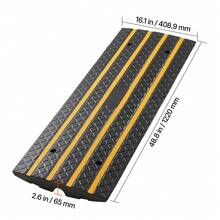 Car Driveway Rubber Curb Ramp, 33069 Lbs Load Capacity, 2.6 Inch Rise Curbside Bridge Ramp With Yellow Reflective Strips, Suitable For Loading Dock, Warehouse, Garage, Sidewalk (1 Pack) - 33069 Lbs - View 11