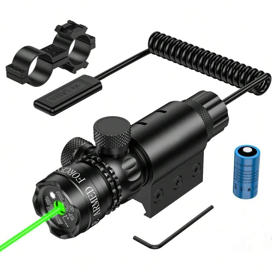 803 Lente objetiva ajustável para telescópio monocular a laser vermelho-verde, lente objetiva com retículo, acessório tipo estilingue, à prova d'água e resistente a impactos. - Preto - Visão 1