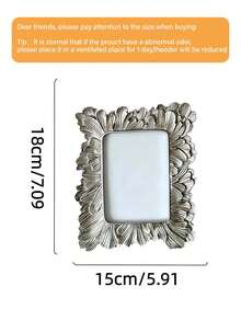 An Elegant Resin Photo Frame With Embossed Details, Gold Polishing, Single Photo Display, Vertical Orientation, Desktop Stand, Unique Bow Design, Single Slot, Rectangular Shape-Perfect Gift For Home And Office Decor! - Multicolor - View 7