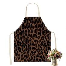 1pc Leopard Print Apron, Polyester Material, Suitable For Cooking, Barbecue, Gardening, Painting, Manicure, Unisex, Indoor And Outdoor Use - Multicolor - View 14