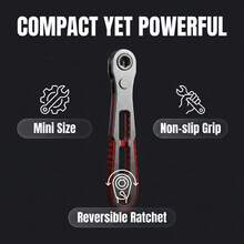 Mini Offset Ratchet Right Angle Screwdriver, Reversible Rotation Drive Handle, Compact EDC Repair Tool For Tight Spaces, Auto, Electronics & DIY Maintenance - Multiple Styles - View 1