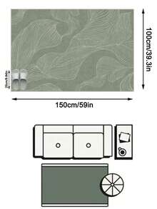 1pc Nordic Modern Minimalist Fresh Abstract Line Leaf Pattern - Rectangular Soft Faux Cashmere Machine Washable Area Rug, Suitable For Living Room, Bedroom, Entrance, Bathroom, Hallway, Patio, Kitchen, Indoor Outdoor, All Seasons Large Size Floor Mat, Home Decor - Multicolor - View 12