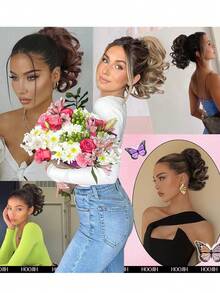 Easy-Clip Short Curly Ponytail Extension For Women - Comfortable, Heat Resistant Synthetic Hair Accessory, Hair Accessories - Multicolor - View 8