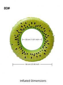 Adult Inflatable Swim Ring, Fruit Print Pool Float, Watermelon/Lemon/Lime/Orange/Kiwi/Dragon Fruit PVC Float - Kiwi Swimming Ring - View 13