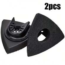 2pcs 80*80*80mm Triangle Sandpaper Pads, Designed For Quick Installation On Vibrating Tools, Suitable For Refurbishment Tasks Of Electric Machinery - Black - View 1