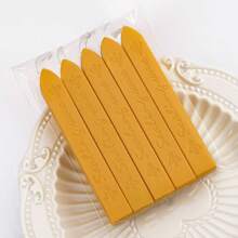5pcs/Pack English Wax Sticks With Wick, Sealing Wax For Wax Seal Stamp, Multiple Colors Available, Suitable For Envelopes/Invitations/Scrapbooking/Gift Wrapping/DIY Handmade Decoration - 5 Sticks/pack With English Cored Wax Strips - View 38