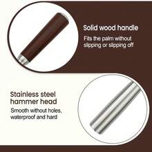 1pc Walnut Wood & 304 Stainless Steel Cocktail Muddler, Heavy Duty Bar Tool For Mojito, Ice Crushing, Garlic & Herbs, Seamless Easy Clean Design, 9.92 Inch Kitchen & Bartender Accessory - View 5
