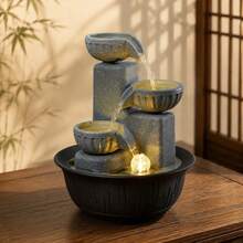 創意新款 3 層桌面水景裝飾，室內循環水景裝飾品，加濕裝飾，適用嬰兒房、客廳、玄關，入厝禮物 - T007 - 查看 5