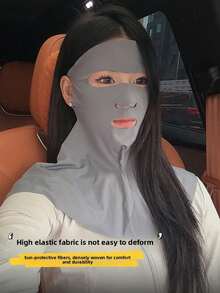 1pc Summer Full Face Sun Protection Mask, Women's UV Protection Neck Scarf, Breathable Drinking Mask - Multicolor - View 4