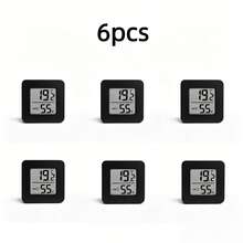 6pcs Smiling Face Digital Thermometer Hygrometer - Accurate Measurement, Dual Temperature & Humidity Display, Long Battery Life, & Stylish, Portable Adhesive Back Design, High-Precision Sensor, Suitable For Home/Bedroom/Greenhouse Indoor Monitoring - A - View 24
