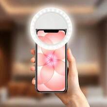 1 قطعة ضوء سيلفي محمول، ضوء ملء للهاتف، ضوء حلقة سيلفي LED، ضوء مكياج، ضوء سيلفي محمول قابل للشحن مع مشبك، مزود ب- 28 خرزة LED، شحن USB، تصميم مشبك دائري مدمج، 3 أوضاع سطوع، مناسب للبث المباشر، الهاتف الذكي، الكمبيوتر المحمول، التصوير الفوتوغرافي، تسجيل الفيديو، الكاميرا والكاميرا الفيديو، إضاءة مؤتمرات الفيديو، ديكور الغرفة - الخيار المثالي لسيلفي جمال النساء! - إضاءة دائرية - مشاهدة 6