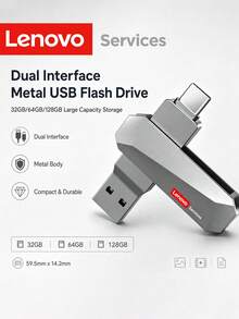 Lenovo USB 3.0 Type C Flash Drive OTG Dual USB Memory Stick High Speed Metal Pendrive For Android MacBook Laptop PC - View 1