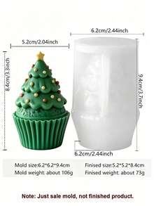 Juego de moldes de silicona para velas de aromaterapia DIY de Navidad, formas de árbol de Navidad 3D & Papá Noel lindo, moldes de jabón, yeso y resina hechos a mano, herramientas de decoración para hornear en casa, esencial para hacer regalos de vacaciones - Magdalenas navideñas - Ver 14