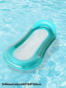 Gradient Transparent Inflatable Pool Lounge, Mesh Water Floating Bed With Headrest, Comfort Adult Pool Float For Summer Beach Lake Relaxation - Multicolor - View 9