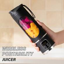 High Power Blender, Wireless Home Juicer, Portable USB Rechargeable Mini Blender And Juicer - 3 Modes, Digital Display, 15.22 Oz, Easy To Clean, Suitable For Travel - Enjoy Fresh Juice Anytime, Anywhere - 0.5L-1L - View 1