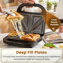SUPERLEX Sandwich Maker 750W, Stainless Steel Sandwich Machine, Non-Stick Coating, Cool-Touch Handle, Easy To Clean, Compact Electric Sandwich Toaster For Breakfast - View 4