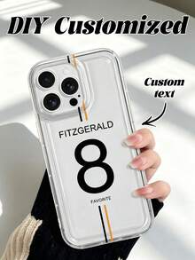 1個客製化個性化足球圖案防護防摔手機殼，適用於 iPhone 16 Pro Max/16 Pro/16 Plus/17 Pro Max/Air XI，夏季足球幸運數字，送女友/男友的最佳禮物 - 黑色 - 查看 2