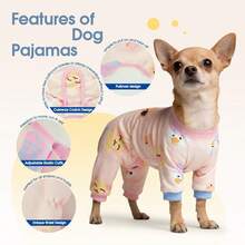 Anti-Licking Dog Recovery Suit, Soft Four-Paw Dog Pajamas, Elastic Breathable , Prevents Shedding, Cute Puppy , Suitable For Small To Large Dog Breeds - Pink - View 3