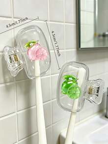 Lemon Shaped Toothbrush Holder - Cute Design For Travel And Home Storage With Transparent Lid, Compact And Portable Design Easy To Carry, Protects Toothbrush Head, Features Dual Drainage And Ventilation Functions, Suitable For Home, Dorm And Travel Use | Cute Toothbrush Head Storage Rack Suitable For Bathroom Storage, Suitable For Home And Dorm Use - Multicolor - View 8