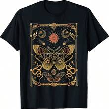 Luna Moth Moon Phase Snack Celestial Witchy Aesthetic Gothic T-Shirt - Black - View 10
