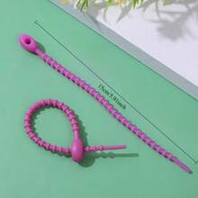 20Pcs Color Multifunctional Silicone Cable Ties Cable Ties Storage Rope Silicone Cable Ties Color Data Cable Ties Reusable Multifunctional Headphone Winding Cable Ties - Multicolor 20pcs - View 3