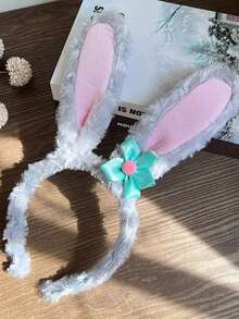 Disney 1pc Cute Plush Ear Headband, Japanese Style Purple Rabbit Headband, Suitable For Face Washing, Makeup, Daily Wear - View 10