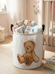 1pc,Round Storage,Extra Large Capacity Foldable,Durable,Car,Animal,Butterfly Pattern Printed Large Capacity Foldable Round Storage Basket,With Handle,Nursery Multi-Purpose Storage Basket,Baby Sundries Organizer Storage Box,Nursery Storage,Baby Supplies Storage,Diaper Storage,Clothing Storage,Baby Supplies Sundries Storage,Multi-Purpose Storage Box,Foldable Baby Supplies Storage Box - Multicolor - View 13