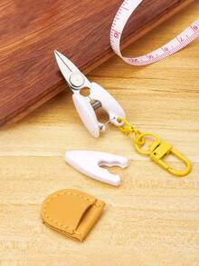 1pc DIY Pendant Exquisite Handmade Sewing Scissors Set, Mini Knitting Scissors With Leather Protective Cover, Perfect For Crochet, Embroidery, Knitting, Cross Stitch Thread Cutting, Craft Scissors, Embroidery Scissors, Cross Stitch Scissors, Tool Keychain, Yarn Scissors, Bag Charm, Car Keychain, Keychain Accessories, Women's Keychain, Birthday Gift. - Multicolor - View 11