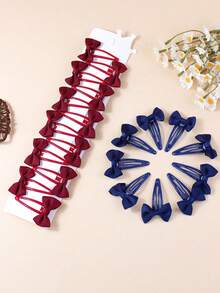 24 piezas Pinzas para el cabello estilo casual versátil BB, combinación de pinzas para el cabello rojas y azules, pinzas para el cabello versátiles para fijar, pinzas para el cabello multifuncionales, se pueden usar para decorar bolsos y combinar con atuendos, adecuadas para uso diario - Multicolor - Ver 4
