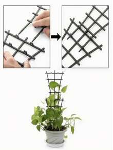 1/2/4/6件植物盆栽支架，綠色植物攀爬輔助 - 花架植物架，可堆疊植物格子架，室內盆栽架，幫助盆栽植物安全垂直生長，輕鬆打造室內/室外垂直花園，DIY攀爬格子花盆架 - B - 查看 11