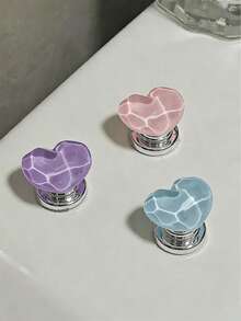 1pc/2pcs/3pcs/4pcs Heart-Shaped Toilet Flush Handle, Flower Toilet Flush Button, Toilet Tank Button, Toilet Presser,Toilet Flush Button Push Rod Tool, Creative Flower Drawer Cabinet Handle, - Easy To Press, Stylish Bathroom Accessory - Multiple Items - View 3