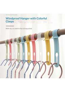 30/20/10/1pc Windproof Silicone Clothes Hanger Clips, Colorful Non-Slip Laundry Clips, Macaron Color Hanger Locks, Suitable For Wardrobe Storage, Balcony Outdoor Drying Rack, Ins Style Closet Storage, Space-Saving - Multicolor - View 10