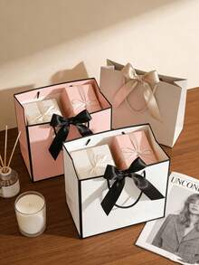 6/1pc Party Gift Bags With Ribbon, Portable Paper Gift Bags, Birthday Gift Bags, Wedding Party Gift Bags, Suitable For Wedding Bridesmaid Gifts, Party Gift Bags - Multicolor - View 2