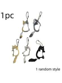 Cute Swinging Cat Tail Keychain, Random Color & Style, Adorable Cat-Shaped Keychain Pendant, Suitable For Wallet, Backpack, Travel Box, Office Decor, Perfect Gift For Cat Lovers - View 9