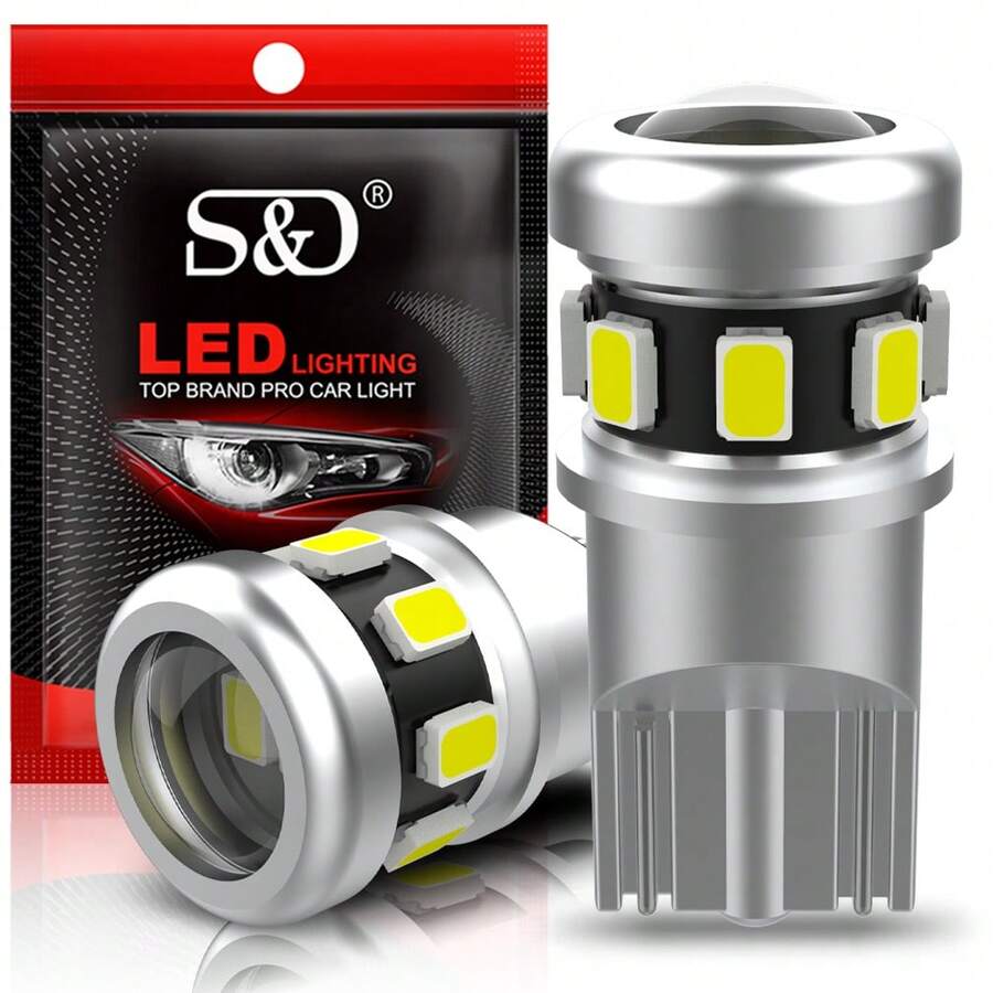S&D T10 Led Canbus W5W Led Bulbs WY5W 168 194 Error Free Car Interior Lights Dome License Plate Lamp 6000K White 12V - A - View 1