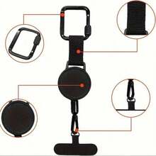 Retractable Anti-Theft Phone Lanyard With Adjustable Safety Buckle - Durable Polyester Outdoor Phone Strap, Suitable For Hiking And Sports | Heavy-Duty Adjustable Phone Holder Lanyard, CCD Camera Portable Lanyard - A - View 5
