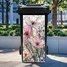 3D Flower, Bird Trash Can Sticker Waterproof PVC Outdoor Trash Can Poster Peeling Sticker Size 4 - 1Pcs - View 27