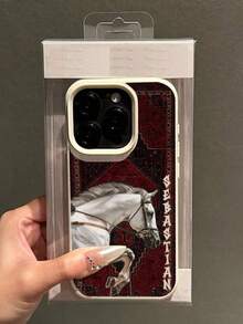 1件 DIY 定製姓名紅色背景波斯地毯圖案白馬設計 TPU 人造皮革紋理手機殼，兼容 Apple Duo/18ProMax/17ProMax/16Pro/15/14Plus/13Pro/12ProMax/11/XsMax 與 Galaxy A05s/A13/A14/A15/A23/A24/A25/A32/A33/A34/A35/A52/A53/A54/A55/S20/S21 FE/S22 Ultra/S23/S24 Ultra 以及 Note 13 Pro/Note 12/11/Note 10 Pro/Note 9/8/13C/12/12C/10A，防摔防指紋耐用，美觀優雅極具吸引力，送給朋友的最佳禮物 - 彩色 - 查看 4