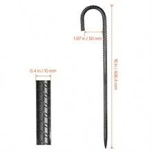 16-Inch 24 Pack Rebar Stakes Heavy Duty J Hook Galvanized Steel Ground Anchors-XY493642 - Default - View 10
