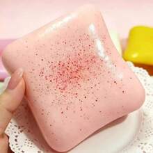 Toast-Shaped Squishy Toy, Super Soft Butter Toast Style Stress Relief Squeeze Toy, Available In Pink, Yellow, Green 3 Colors; Squishy Toy Suitable As Birthday, Holiday Gift, Daily Surprise Gift, Creative Desk Decoration, Party Prize, Suitable For Spring And Summer. - Multicolor - View 10