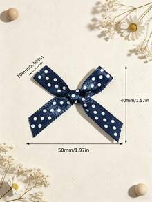 (50 Pieces/Bag) Satin Polka Dot Bows, 4cm Ribbon Bow With Various Colors For Gift Decoration And Making Hairpin Headwear, DIY - Polka Dot Bow - View 13