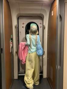 女款秋季長袖圓領針織上衣，時尚常規袖休閒穿搭，薄荷綠女款上衣，優雅秋季女裝上衣 - 薄荷綠 - 查看 6