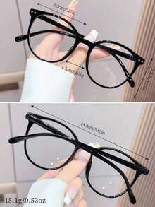 2 Pairs/1 Pair Round Glasses, Suitable For Men And Women, Perfect For Students After Returning To School. - Transparent - View 6