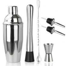 [Complete Bar Tool Party Shaker Set] 5/6/9pcs Stainless Steel Cocktail Shaker Set, Cocktail Shaker, Bar Stirrer, Complete Bartender Party Bar Tools - View 7