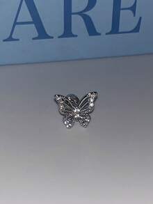1pc Blue Cross Snowflake Pendant Ear Cartilage Stud U-Shaped Cross Hoop Earring Niche Double Layer Blue Earrings For Women - Blue Ear Stud - View 5