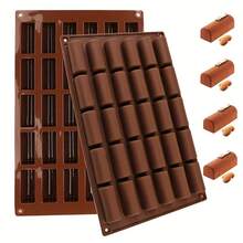 1pc 30-Cavity Non-Stick Silicone Granola Bar Mold, Chocolate Mold, Silicone, Easy Release, Flexible , Heat-Resistant, Suitable For Chocolate Truffles, Bread, Brownies, Cornbread, Cheesecake, Pudding, Butter, Nut Candy And Ice Cube Tray, Home Baking, Beginner DIY - Coffee Brown - View 7