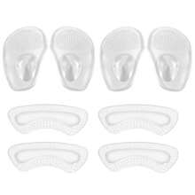 4 pares (almohadilla para antepié + almohadilla para talón) combinación, 2 en 1 unisex transparente antideslizante con masaje y absorción de impactos, almohadilla autoadhesiva para antepié, almohadilla autoadhesiva para talón de media talla con masaje granular invisible y cómoda - transparente - Ver 10