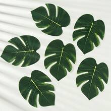 24 Stücke künstliche tropische Palmblätter, hawaiianische tropische Blatt-Tischsets, verschiedene Größen, geeignet als Tischdekoration für den Esstisch, Dschungel-Strand-hawaiianische Tropenparty-Dekoration, Sommerdekoration, Aloha-Party-Zubehör, Sommer-Strandparty-Dekoration, hawaiianische Camping-Tischdekoration, Flamingo-Party-Zubehör, wilde Geburtstags-Party-Zubehör, tropische Dschungel-Dekorationszubehör, Sommer-Heimdekoration, Küchendekoration, Tischdekoration - mehrfarbig - Übersicht 6