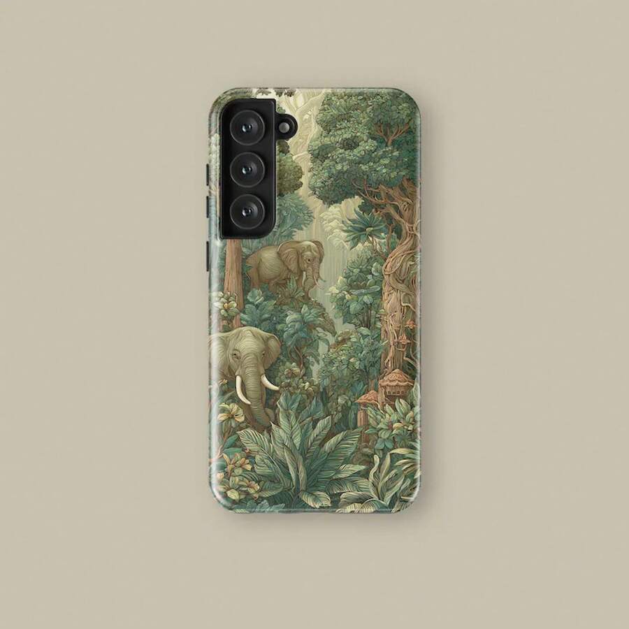 Summer Tropical Rainforest Floral Design Cover For IPhone 17 16 15 14 13 12 11 Pro Max, Floral Cover For Samsung S21 S22 S23 S24 S25 Ultra Case - Tough Glossy Case - View 1