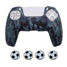 Compatible con PlayStation 5, 1 pieza Funda protectora para mando de juego con patrón de impresión por transferencia de agua, accesorio de juego antideslizante, antitranspirante, antipolvo y antirayaduras, mejora la sensación y experiencia de operación de juego, accesorio de juego práctico - Multicolor - Ver 8